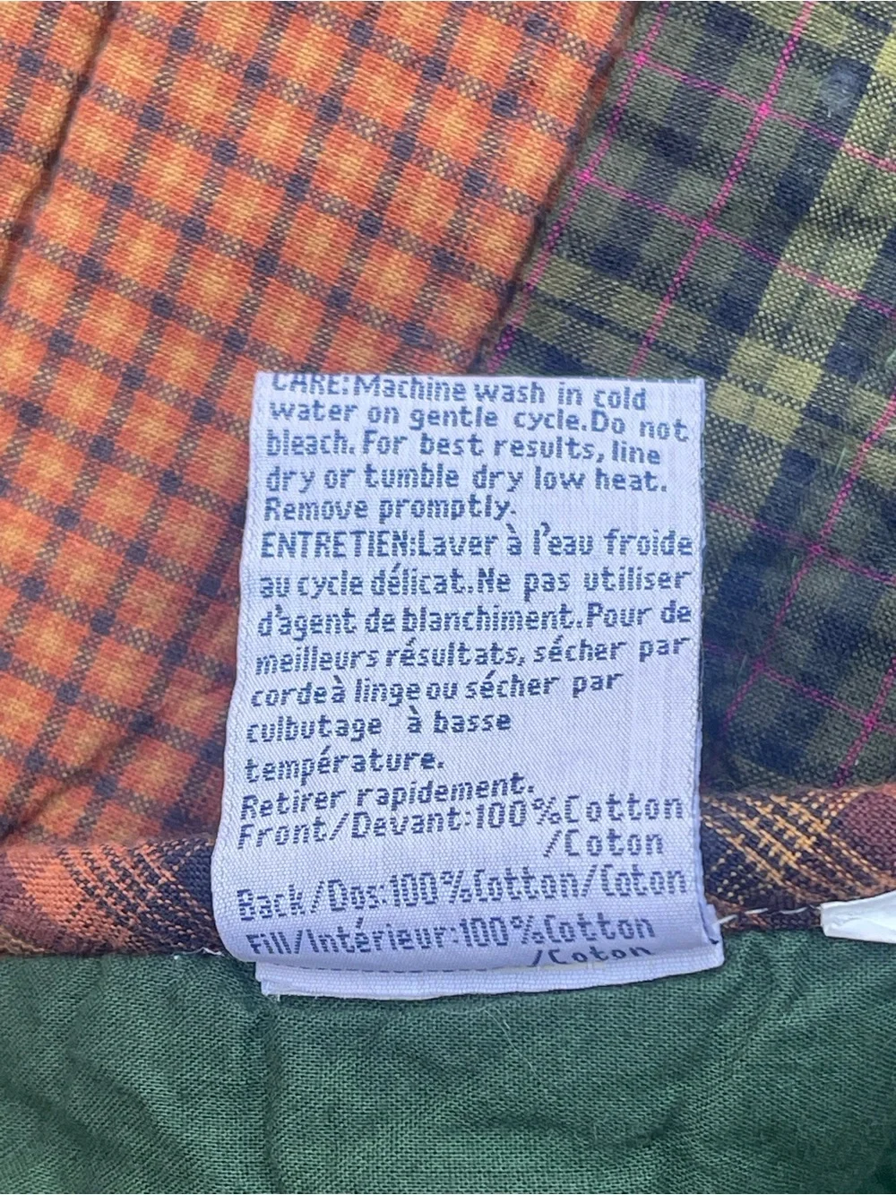 Vintage Cozy Things 100% Cotton Autumn Plaid Quilt Boho Full Queen 🍂✨